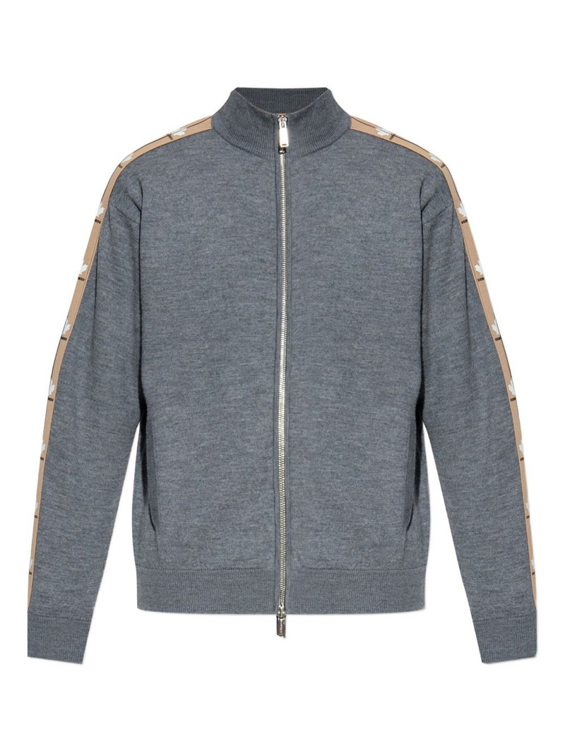 logo-print cardigan 1