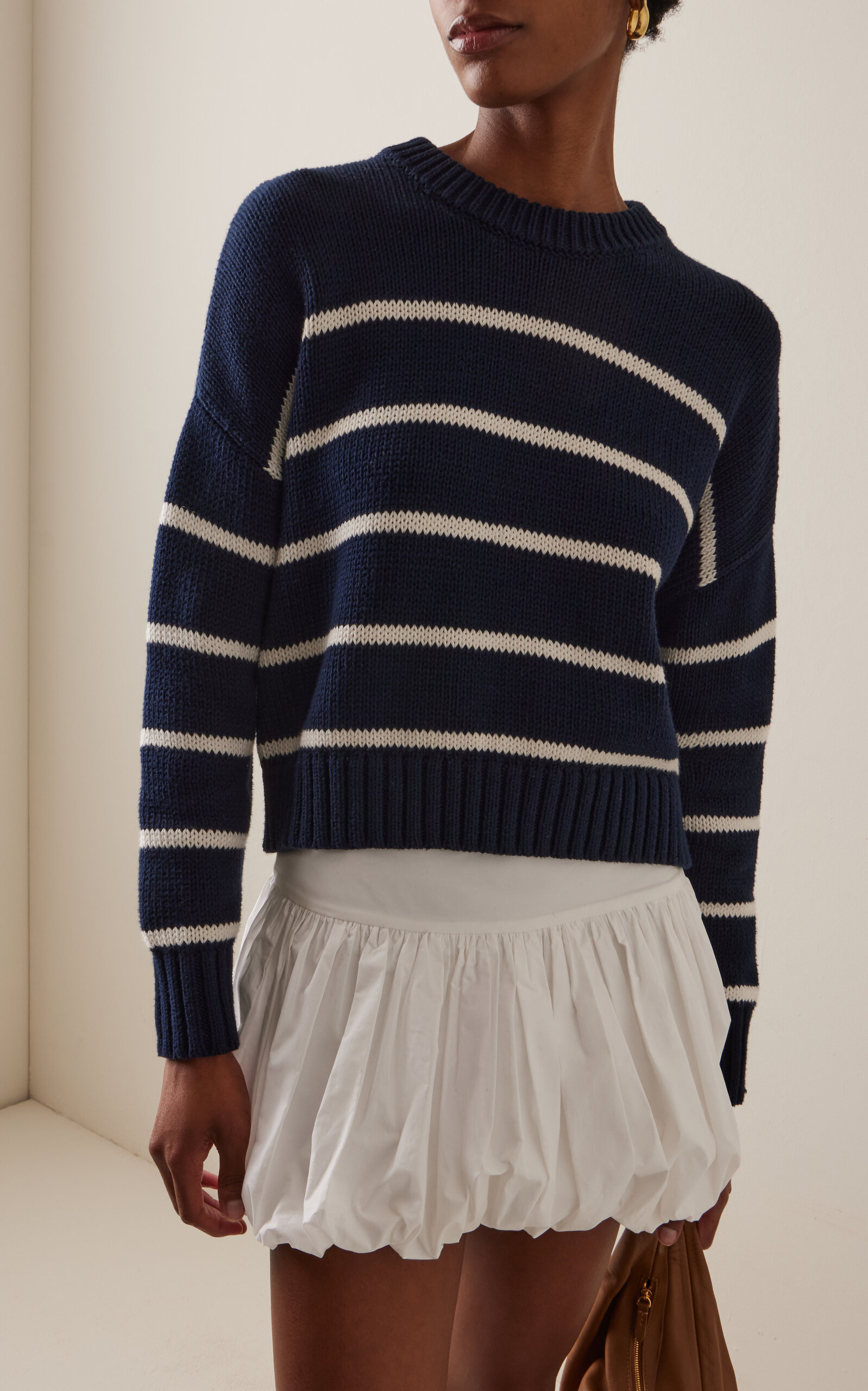 Chloe Striped Cotton Sweater navy - 3