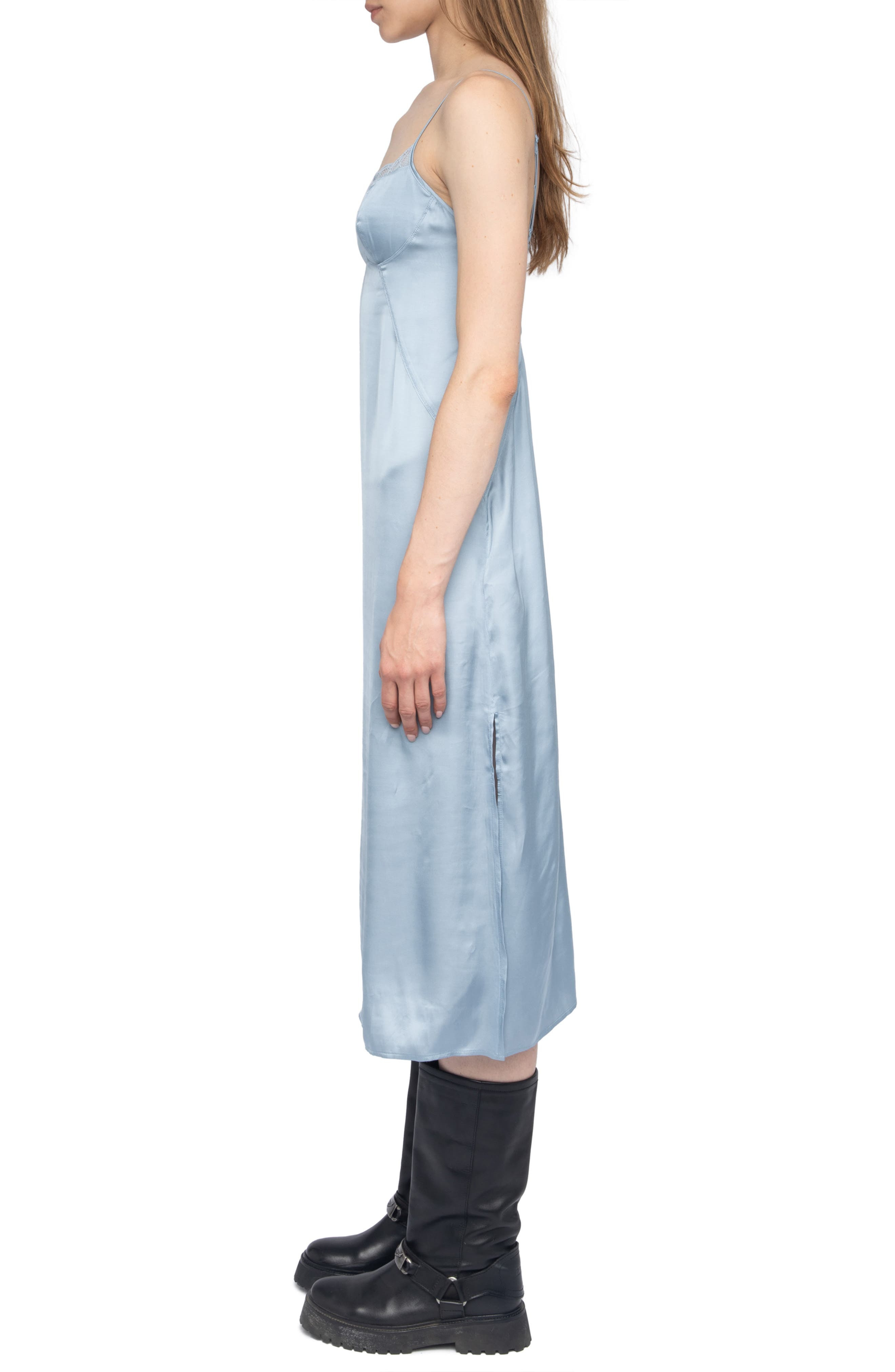 Zadig & Voltaire Rialta Satin Slipdress in Cloud at Nordstrom - 5