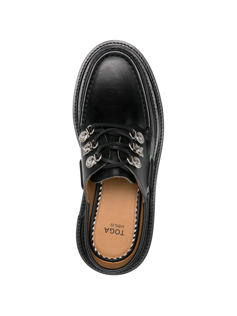lace-up leather mules 4