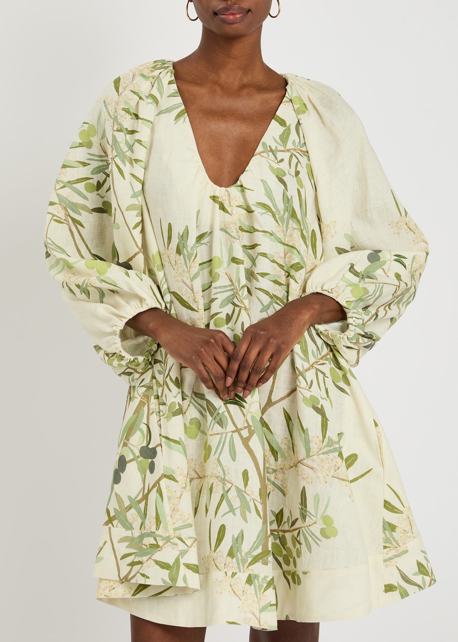 Bernadette Short Dress Georgette Linen Mini Dress - 2