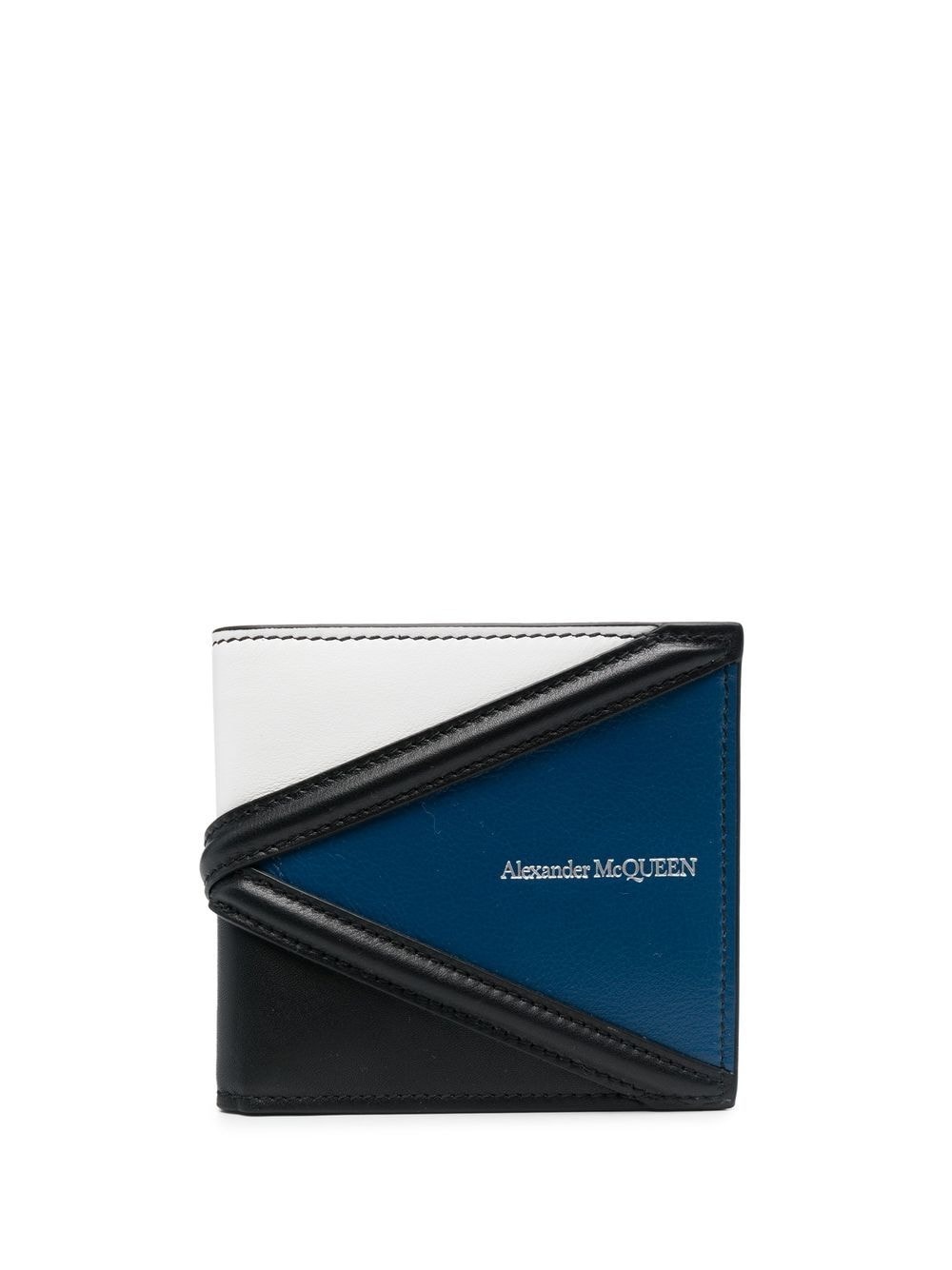 colour-block leather wallet - 1