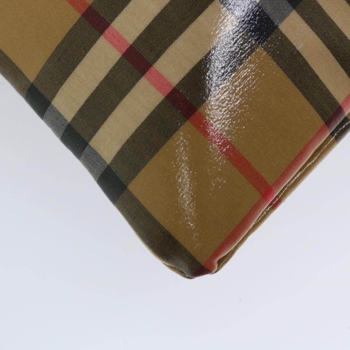 Burberry Nova Check Tote Bag Coated Canvas Beige Black - 11