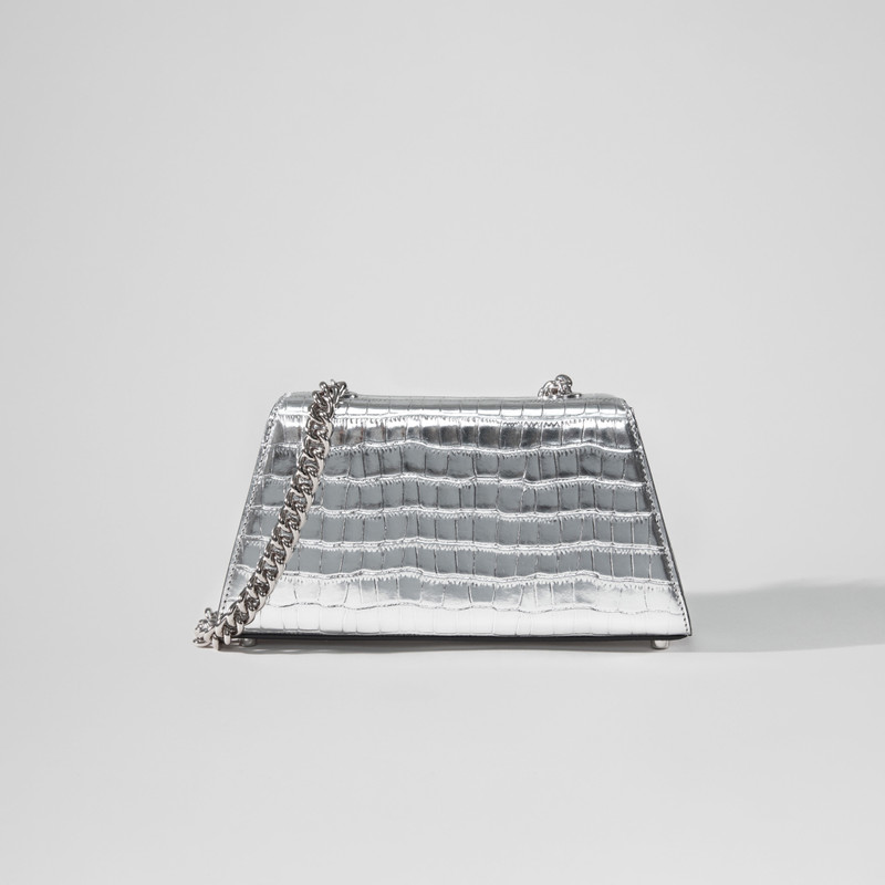 Silver Croc Bow Mini Shoulder Bag 3