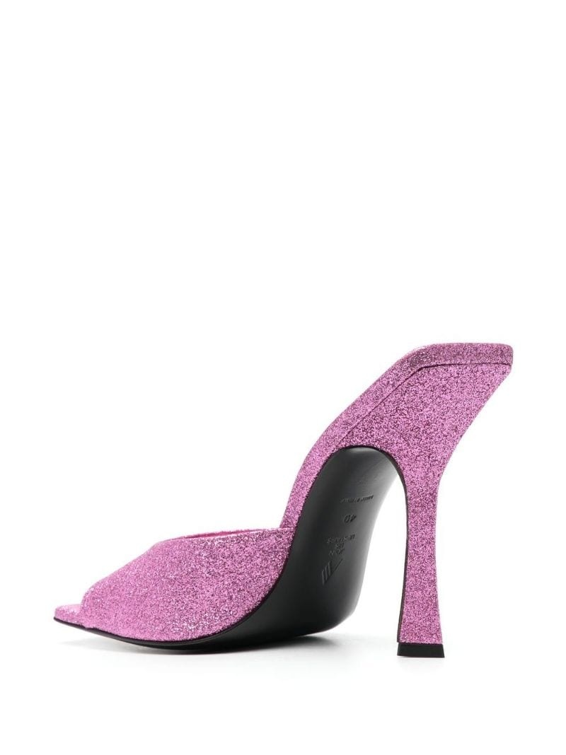 glittered high-heeled mules - 3