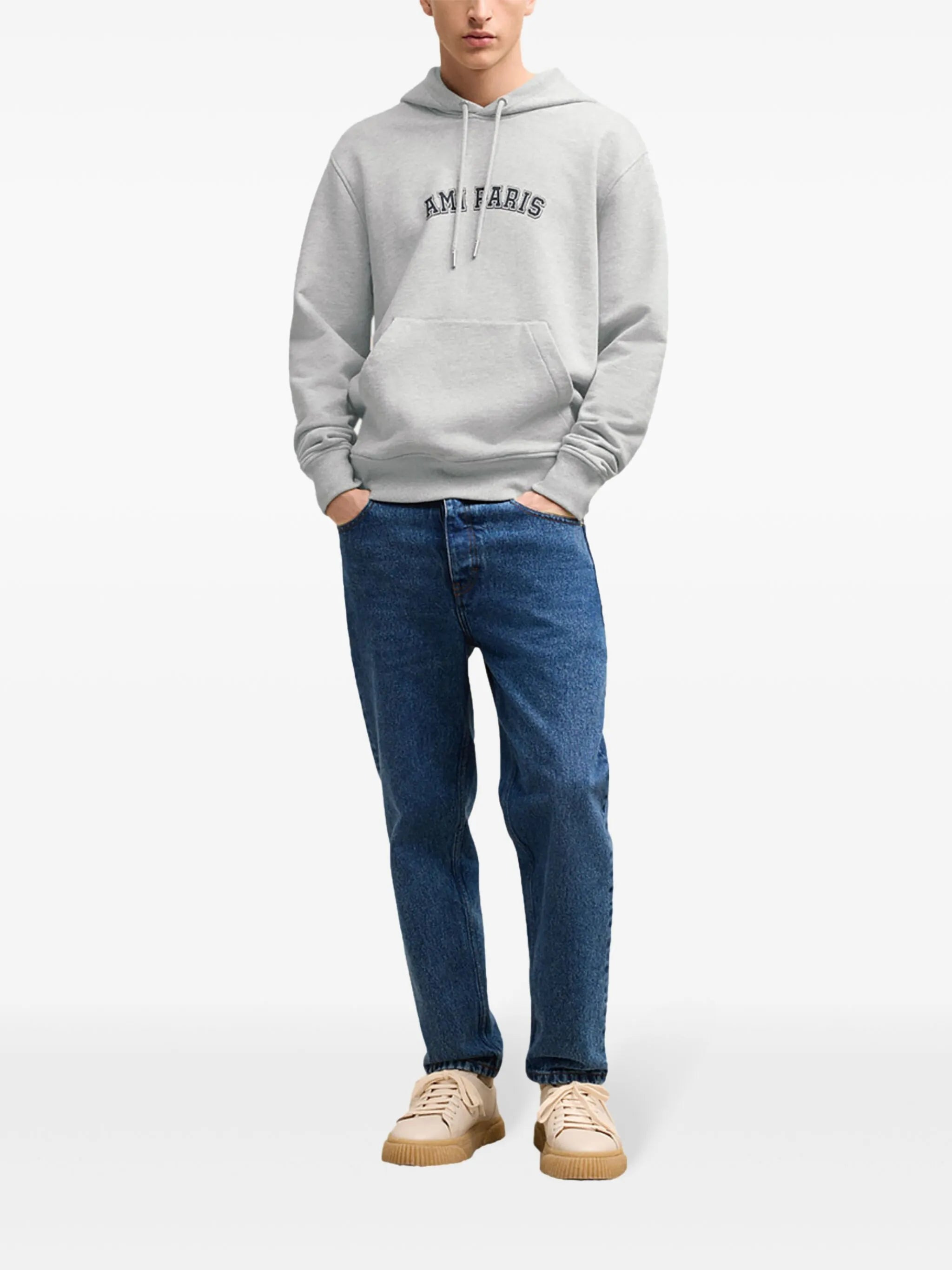 Ami Paris Logo-print Cotton Hoodie - 6