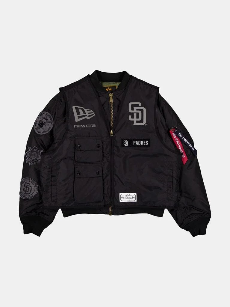 SAN DIEGO PADRES X ALPHA X NEW ERA MA-1 BOMBER JACKET WITH VEST - 1