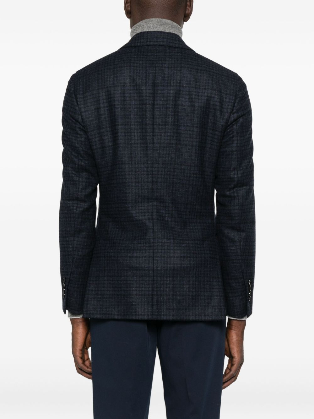checked patch-pocket blazer - 4