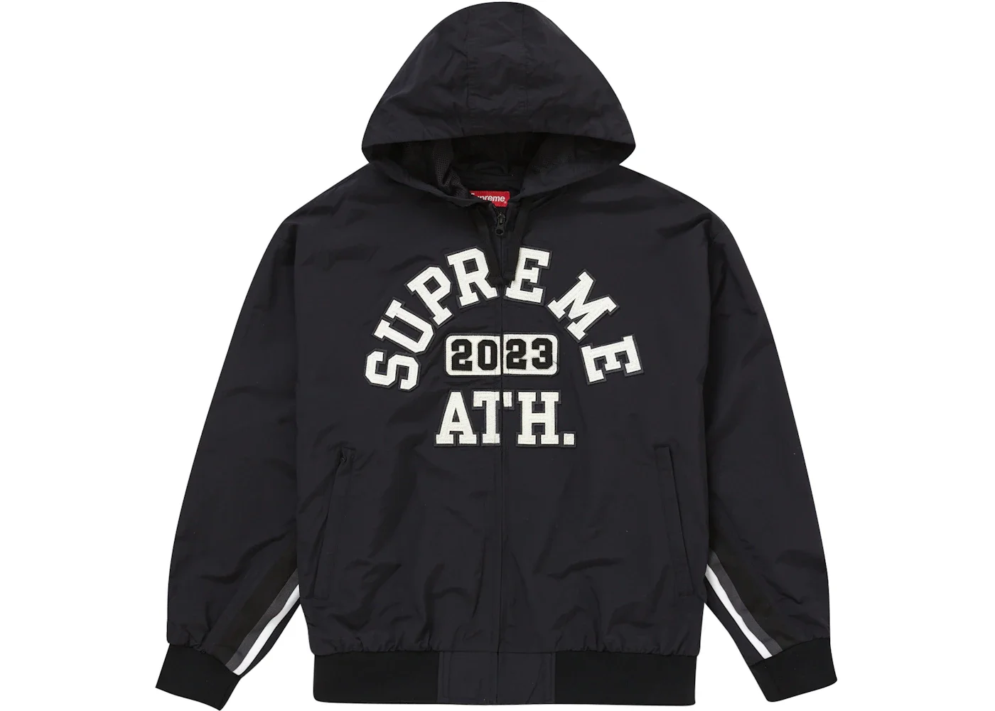 Supreme Appliqué Hooded Track Jacket Black - 1