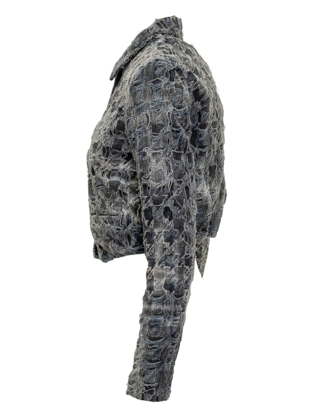 frayed denim jacket - 3