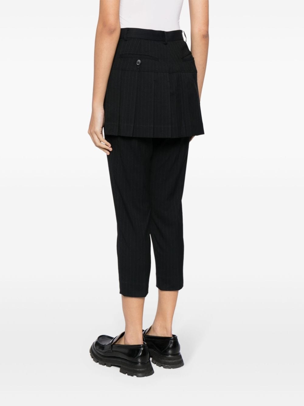 pinstriped high-waisted cropped trousers - 4
