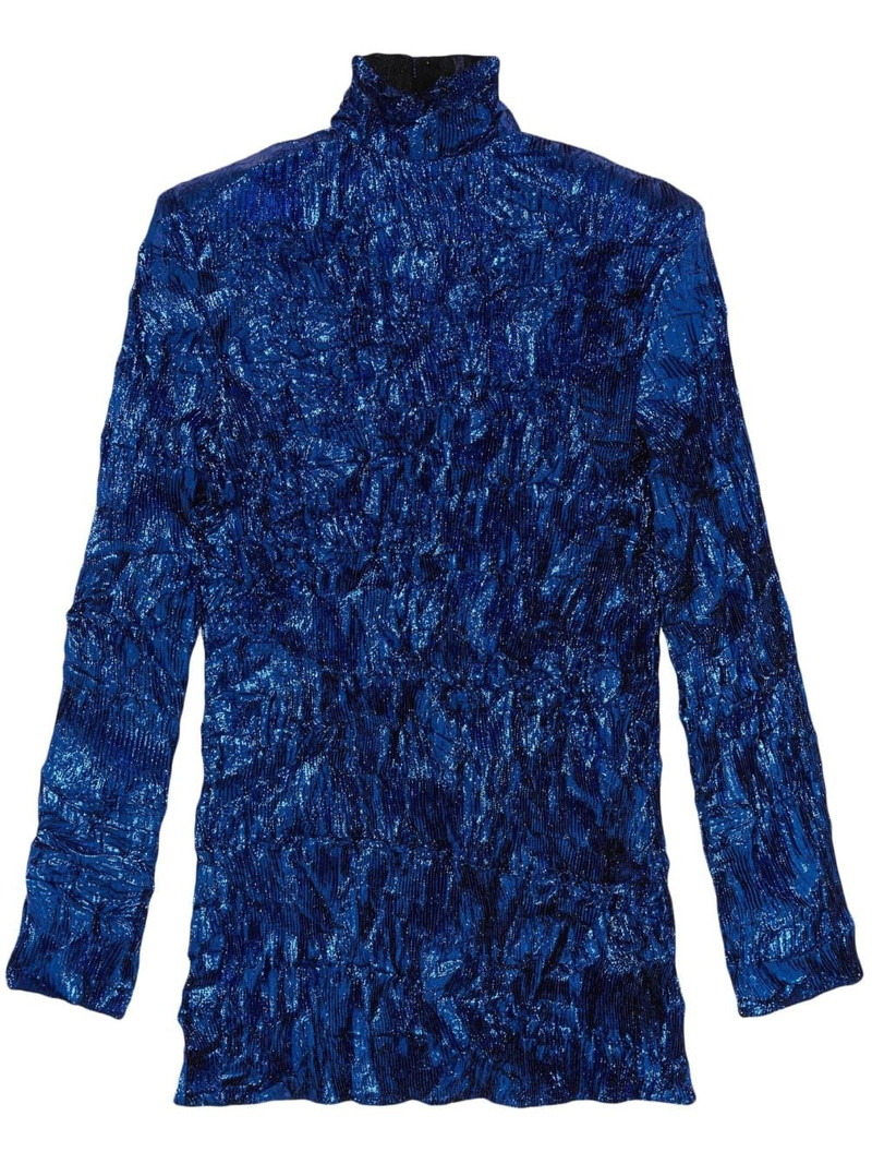 high-neck metallic top - 1