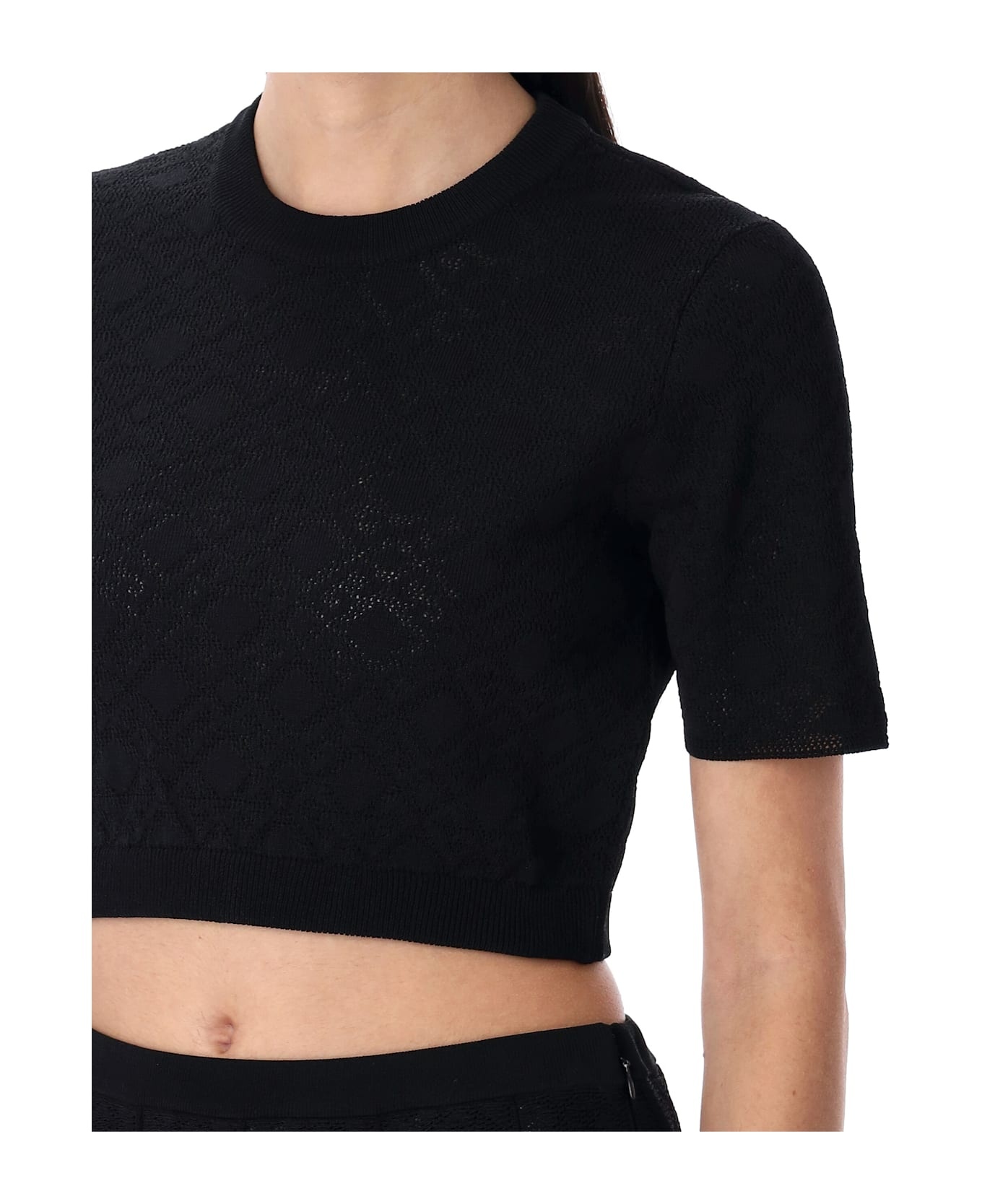 Cropped Sweater In Monogram 72 Jacquard - 3
