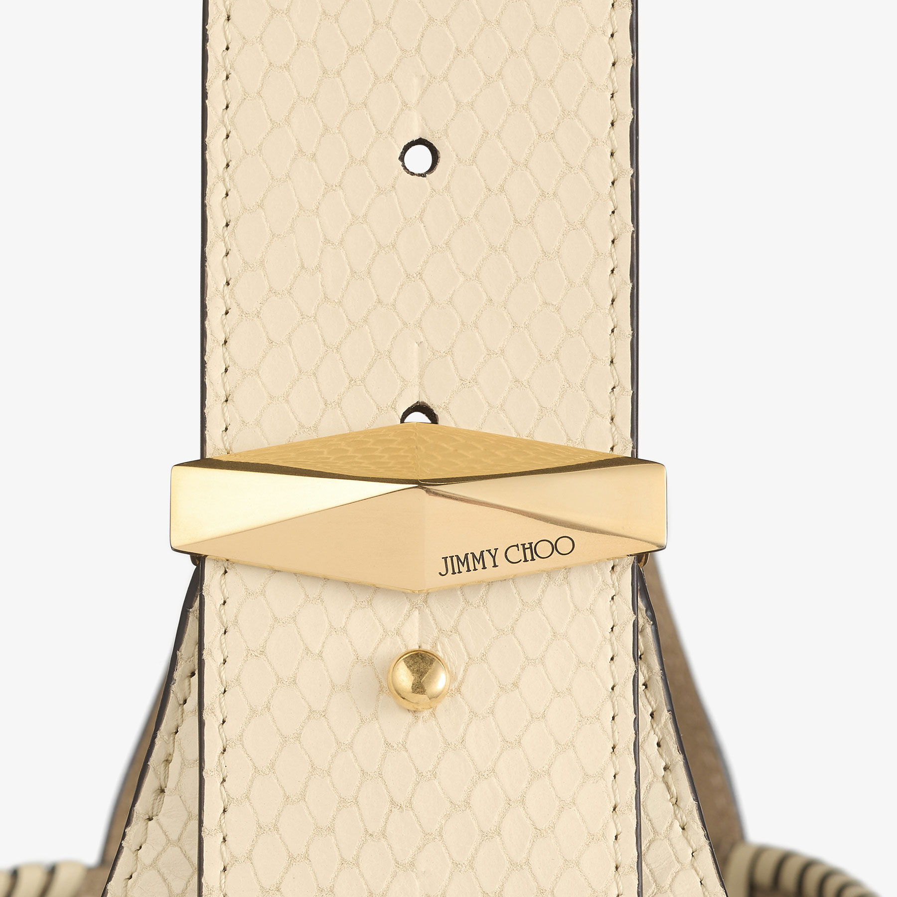 Diamond Hobo M
Buttermilk Elaphe Printed Leather Shoulder Bag with Biker Leather Topstitching - 3