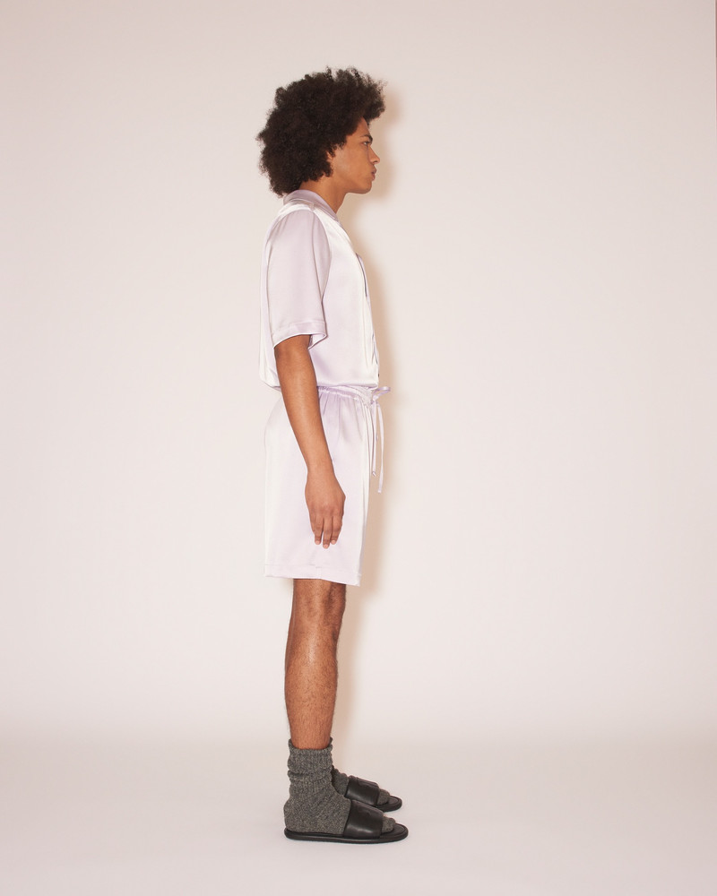 MIK - Slip-satin short sleeve shirt - Purple 4