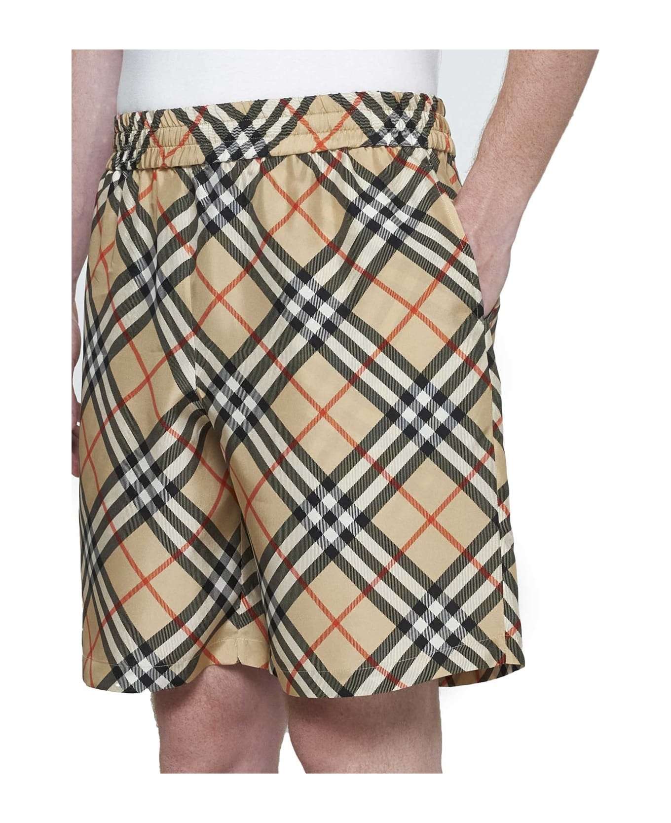 Check Print Silk Shorts - 5
