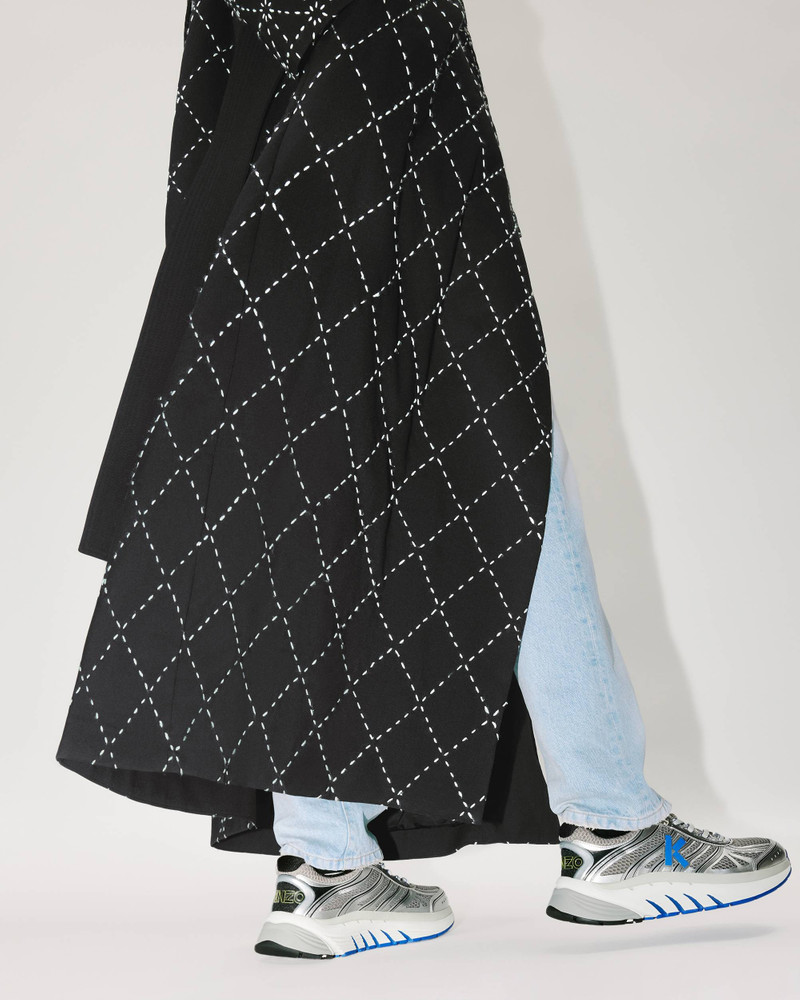 'KENZO Sashiko Stitch' genderless long hand-embroidered coat 7