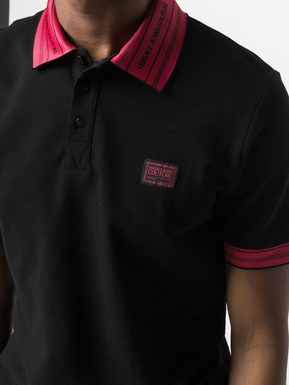 logo-patch polo shirt - 5