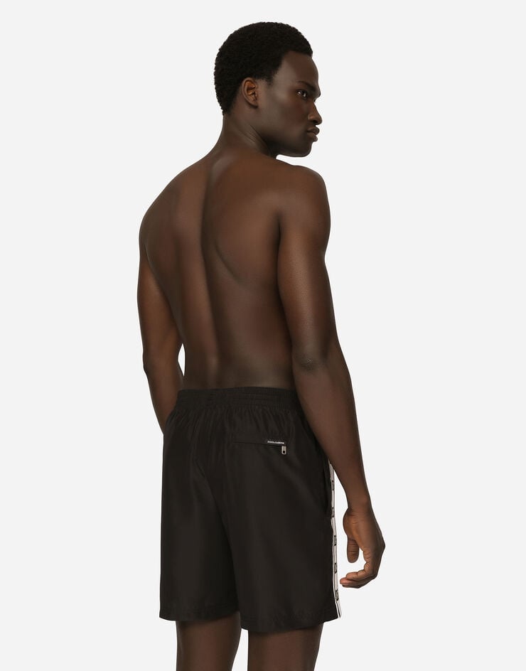 Mid-length swim trunks with DG logo band - 5