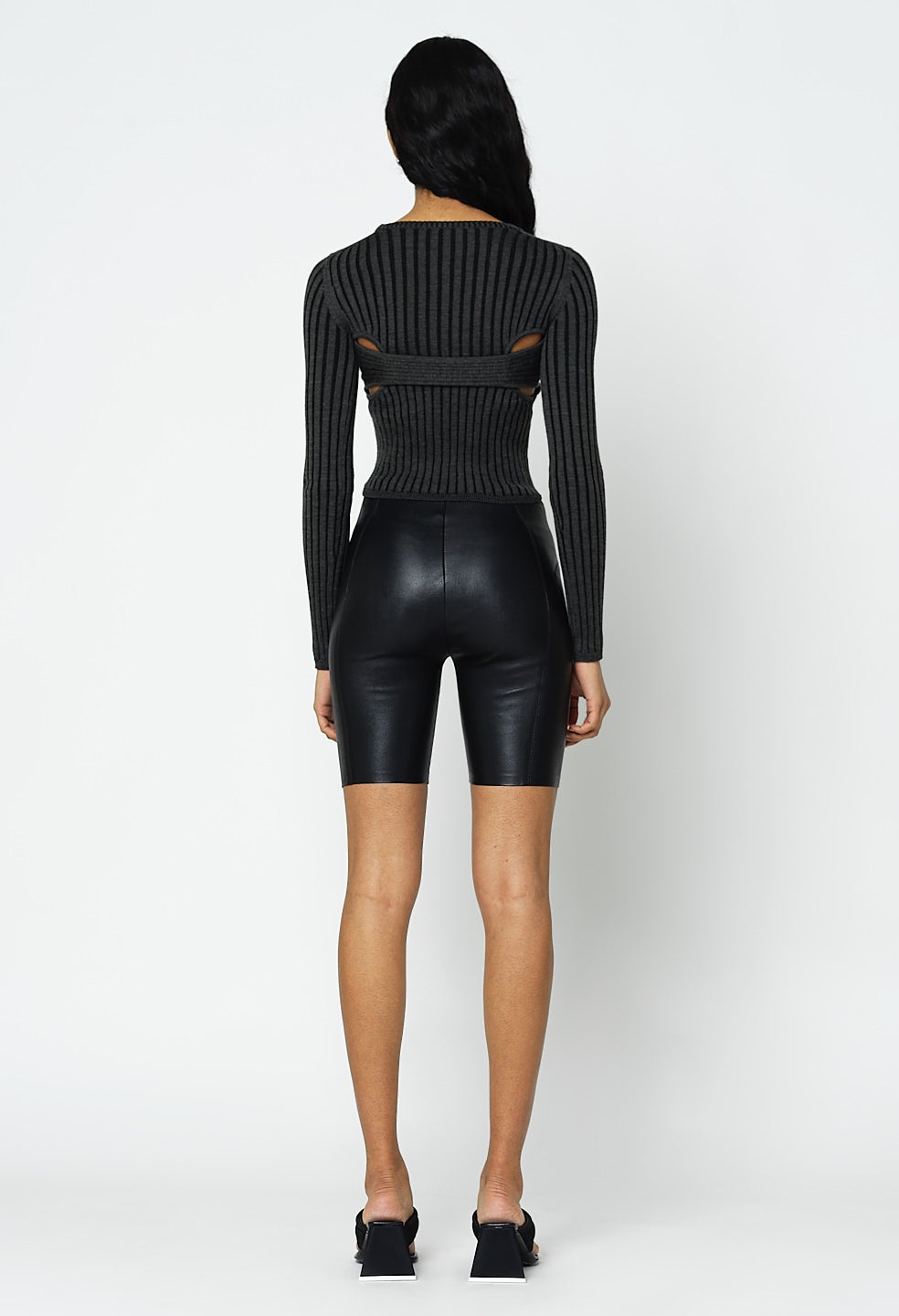 REVEAL SILK CASHMERE RIB CROPPED CREW - 4