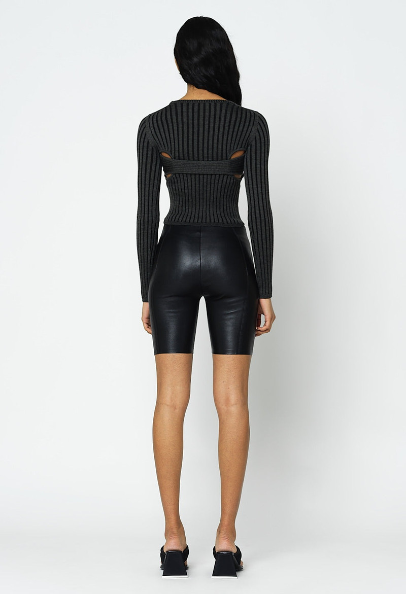 REVEAL SILK CASHMERE RIB CROPPED CREW 4