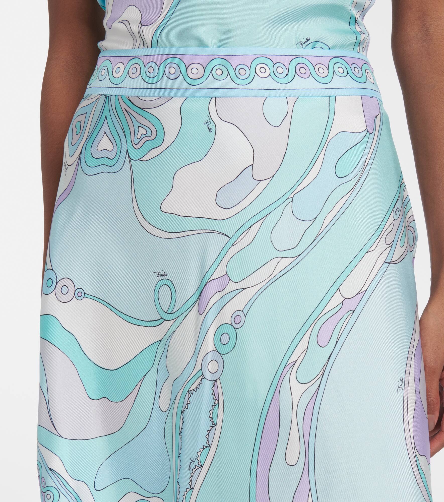 Orchidee asymmetric silk twill maxi skirt - 4