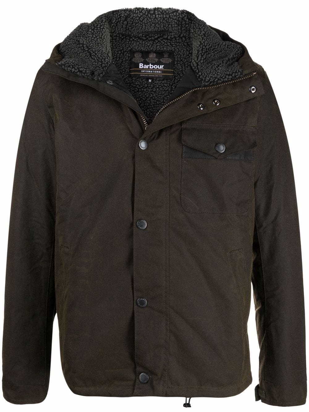 hooded button-down jacket - 1