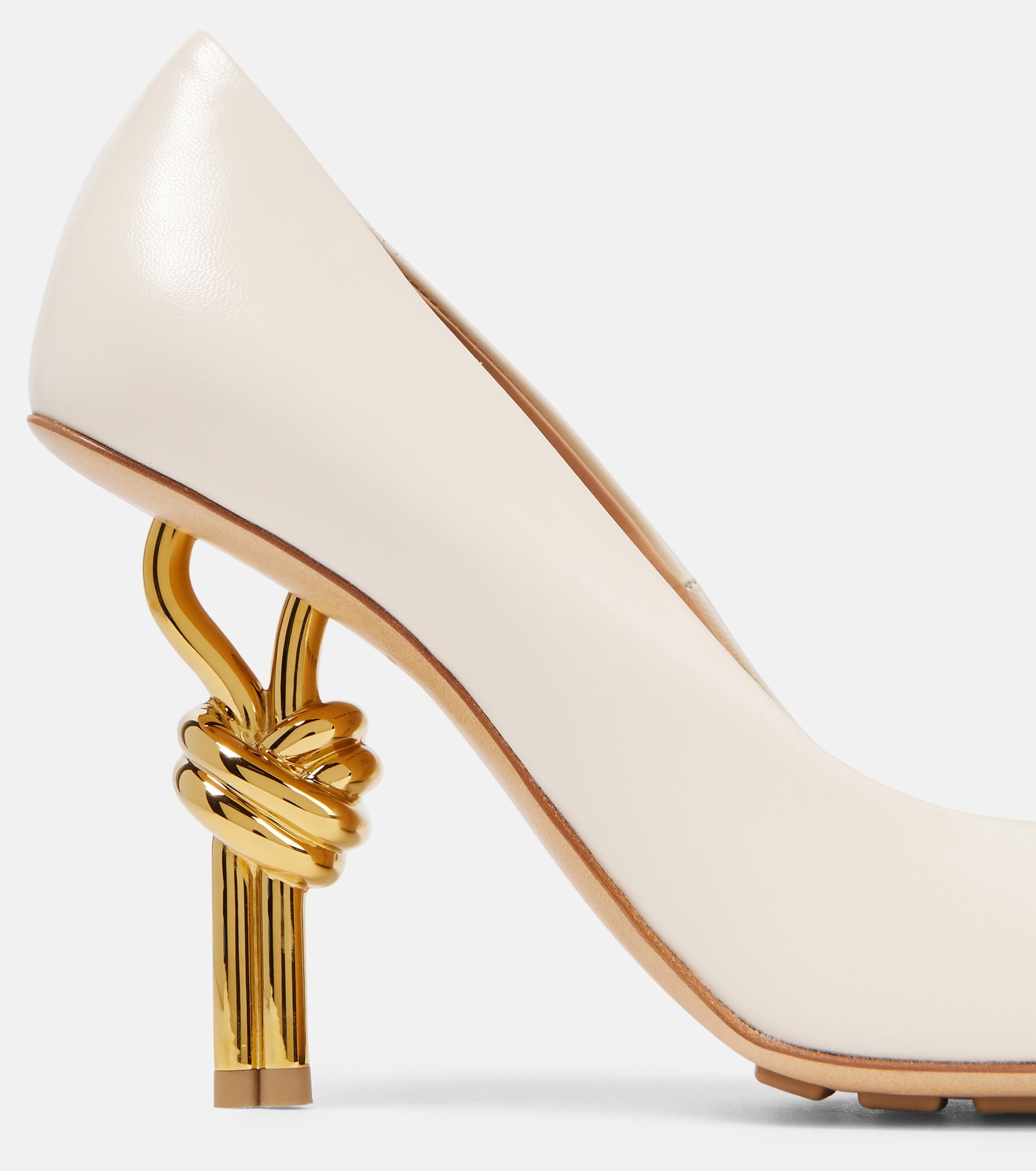 Knot leather pumps - 6