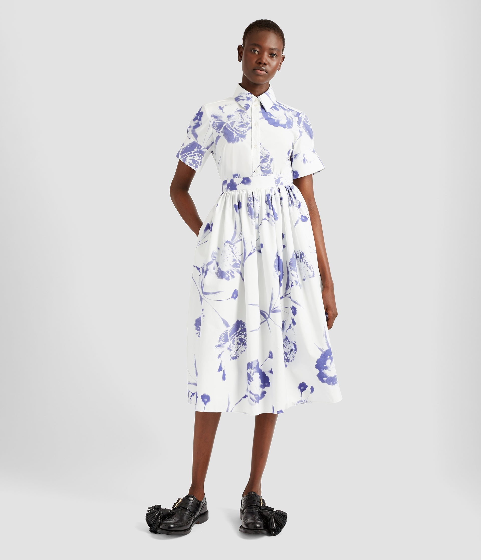 GATHERED MIDI SKIRT - 4
