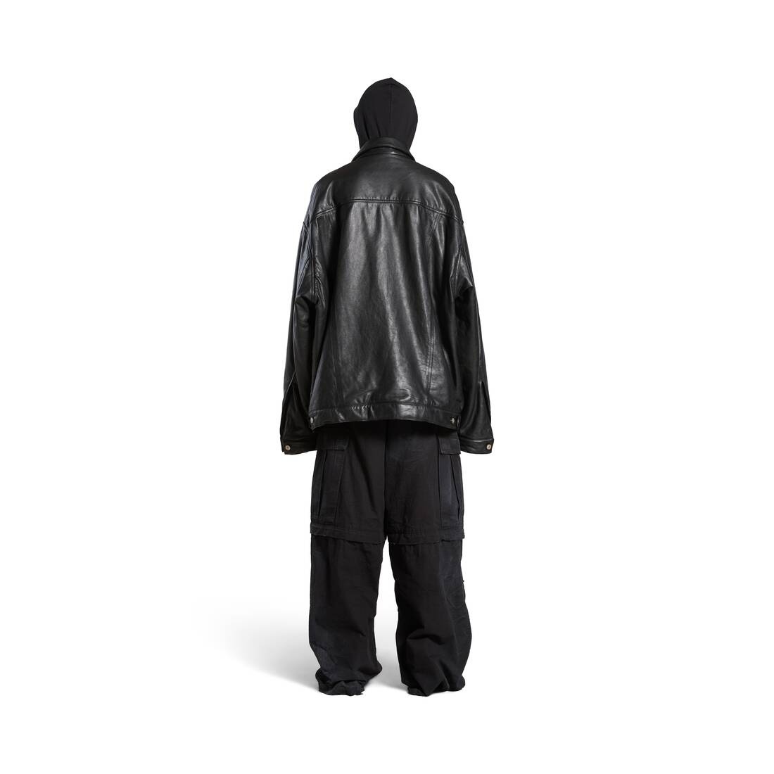Men's Oversized Padded Jacket in Black - 4