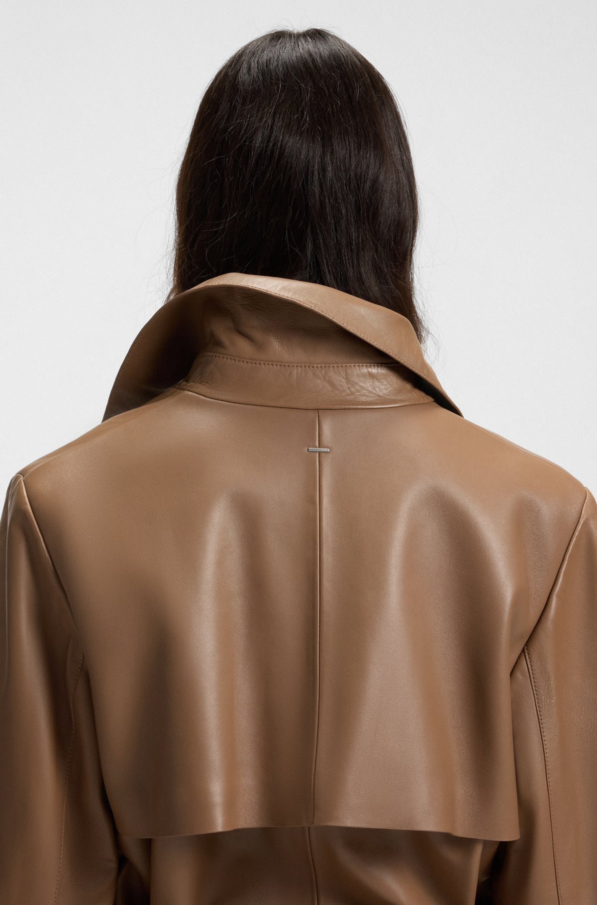 TRENCH-STYLE LEATHER JACKET WITH TIE-UP BELT - 6