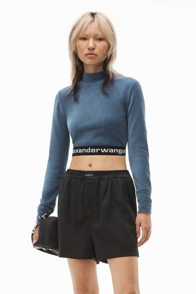 Alexander Wang MOCK NECK TOP IN STRETCH CORDUROY outlook