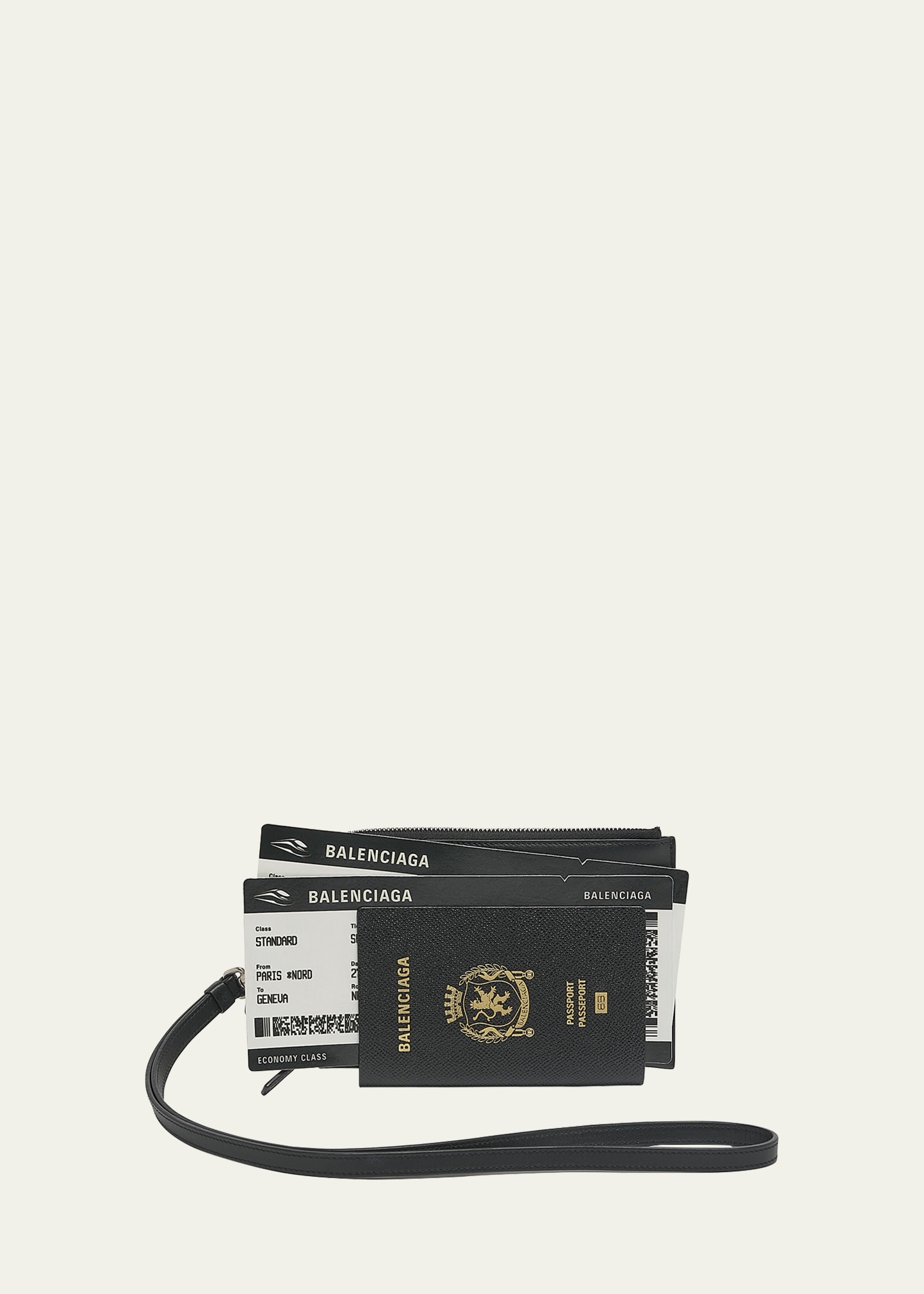Men's Passport Zip Wallet with Strap - 1