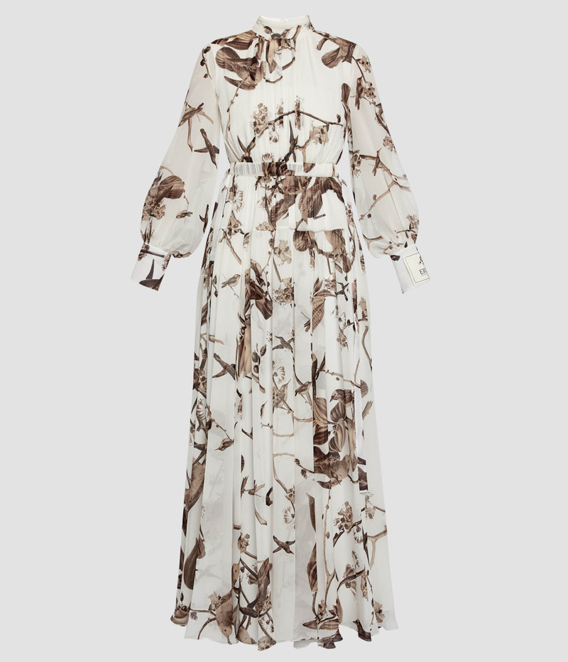 Erdem PRINTED SILK VOILE LONG SLEEVE GOWN outlook