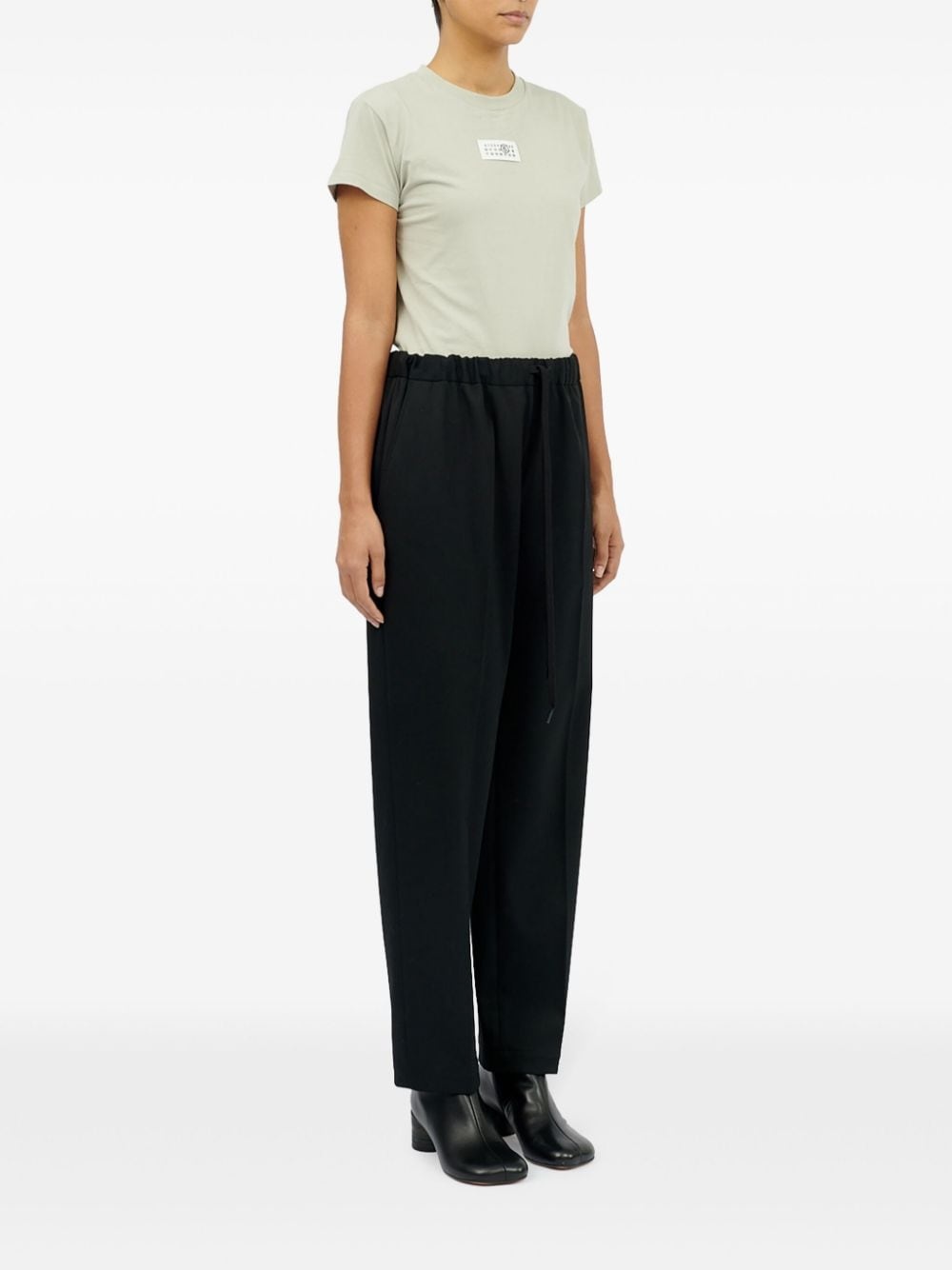 drawstring tailoring wool trousers - 3