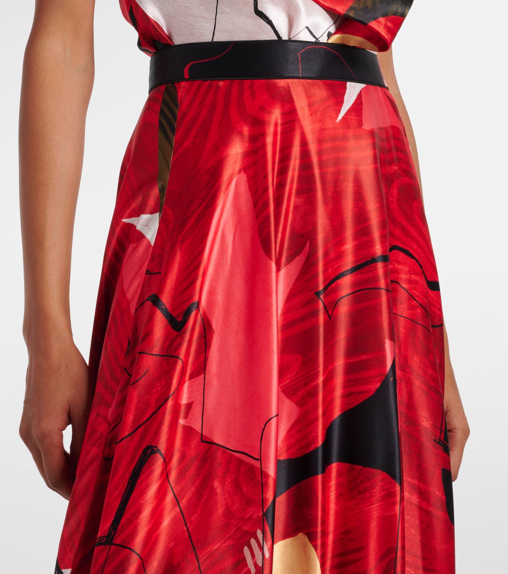 Ameera printed satin maxi skirt - 4