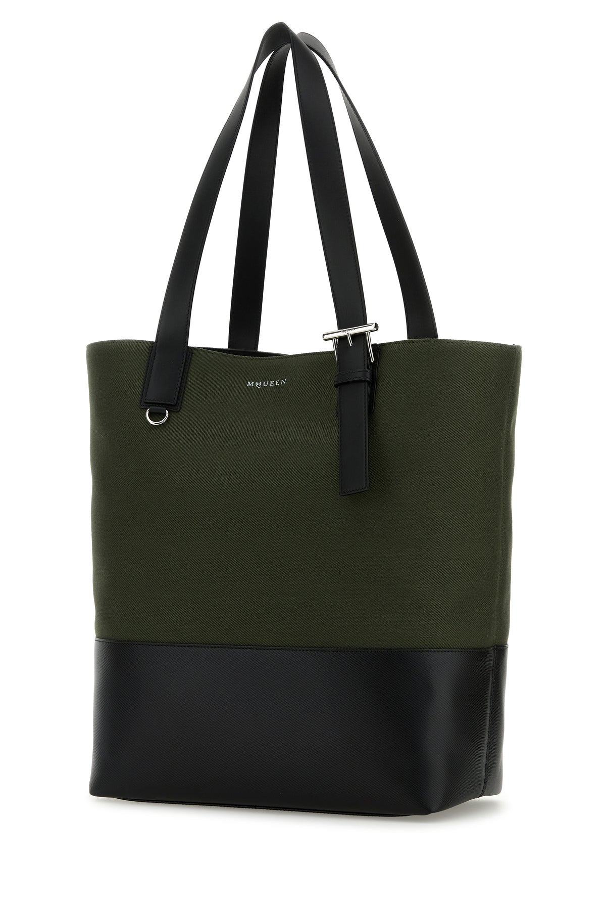 Army green canvas shopping bag - 2