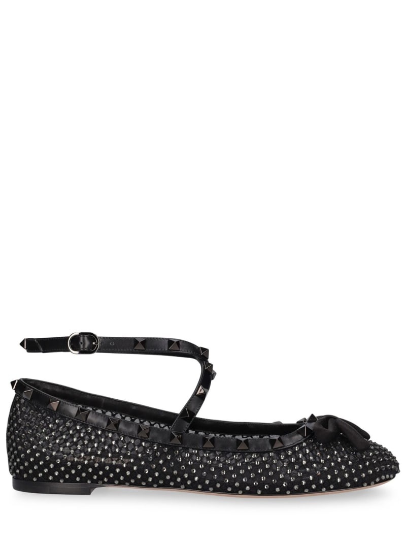 Rockstud mesh flats w/crystals - 1