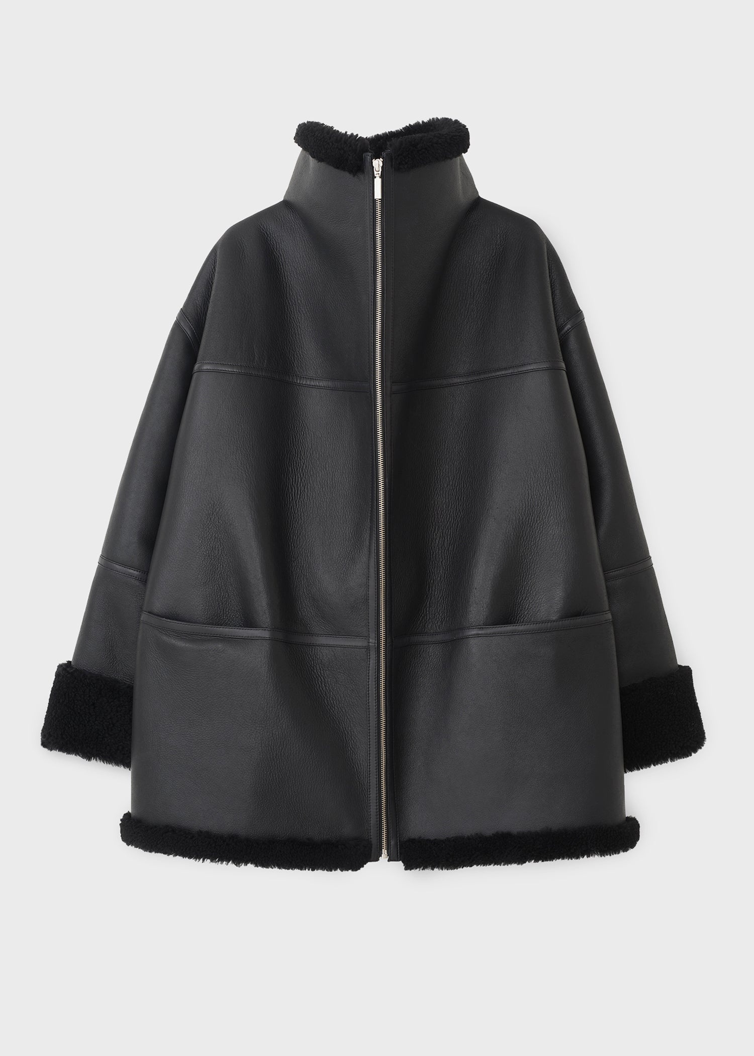 Signature shearling jacket black - 6