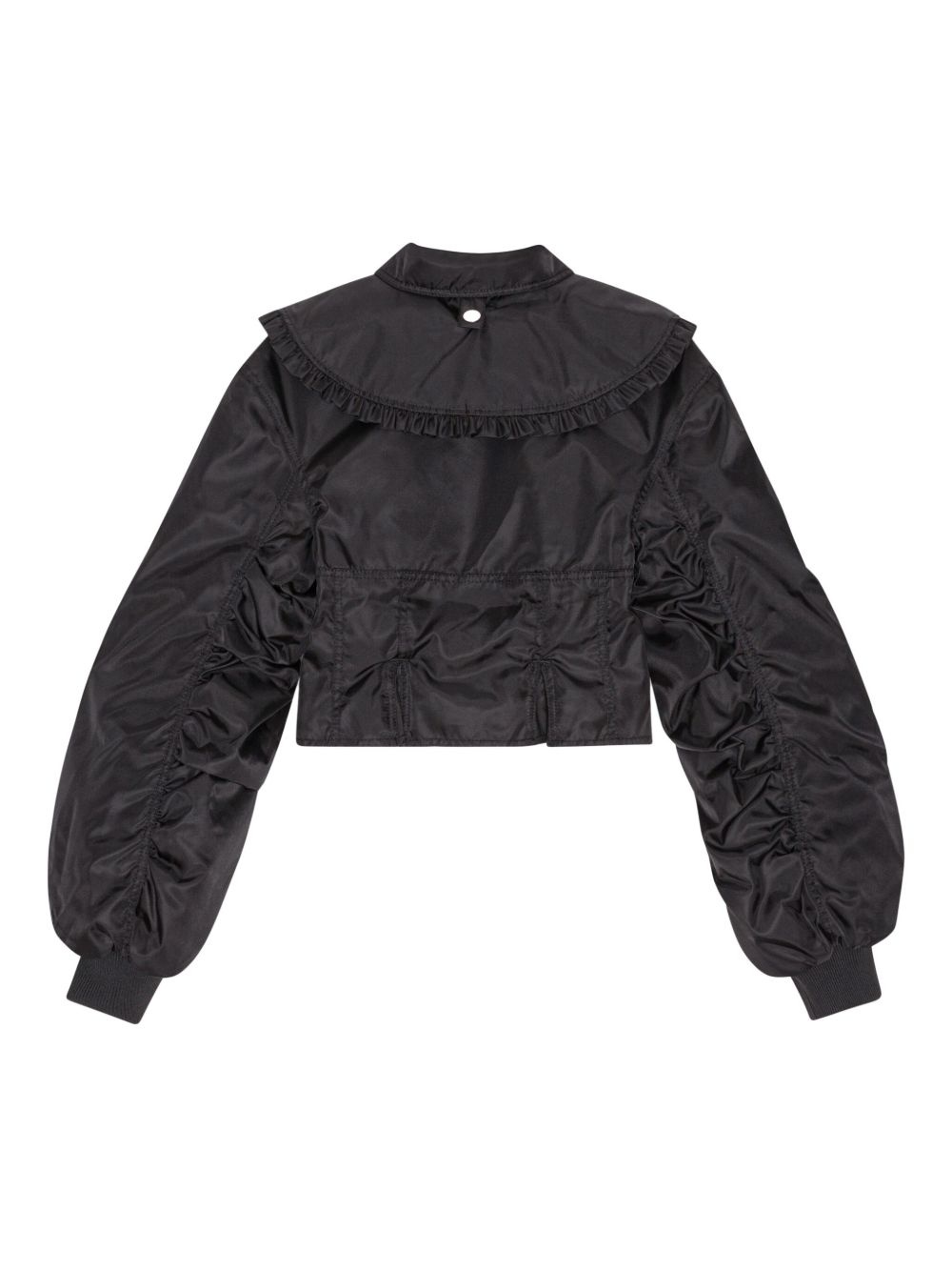 ruffle-collar bomber jacket - 7