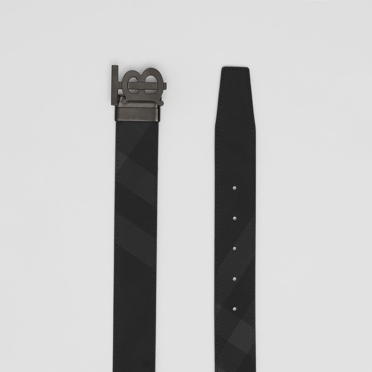 Burberry Louis Reversible Vintage Check & Leather Belt - ShopStyle