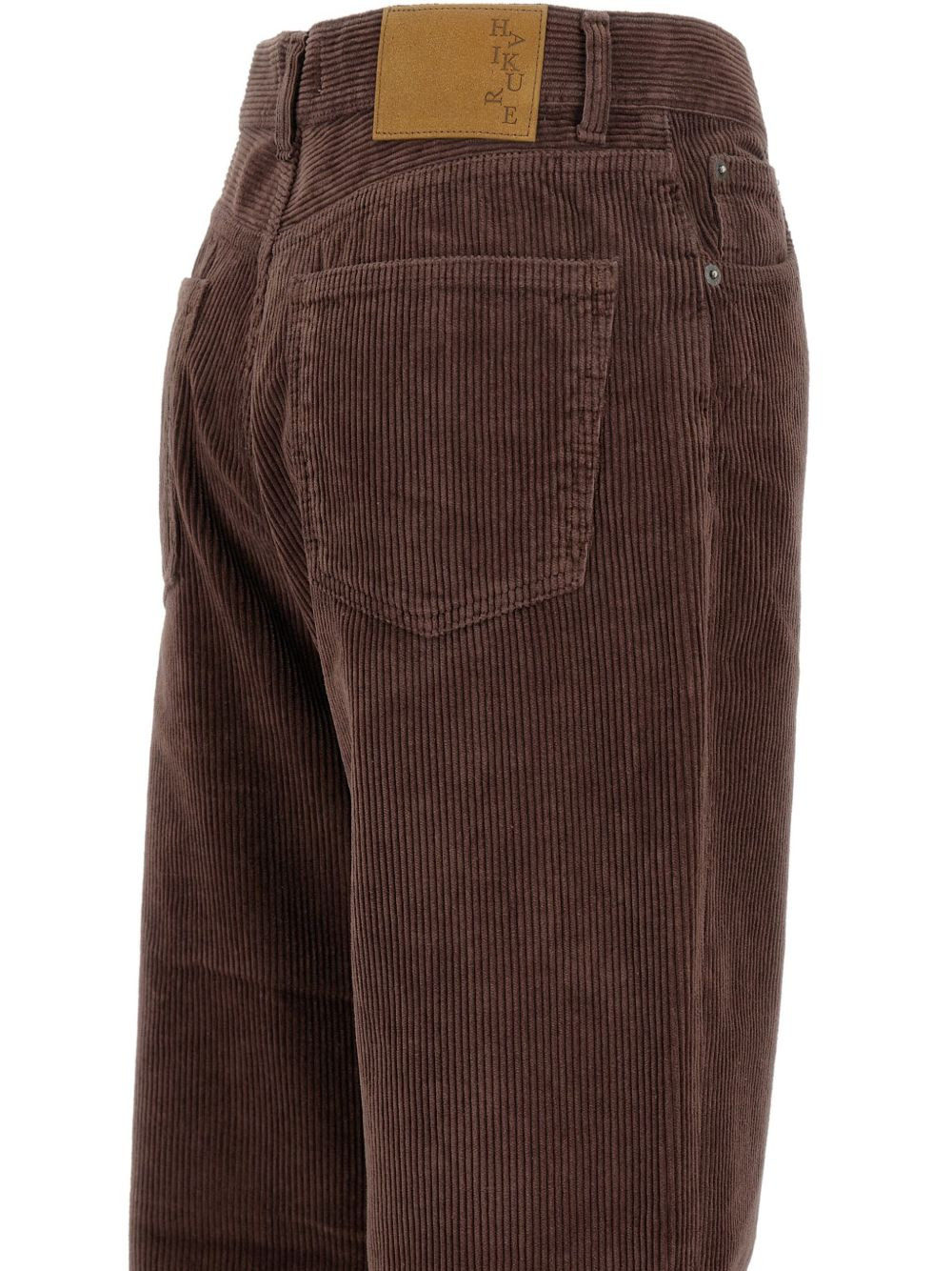 logo-patch corduroy trousers - 3