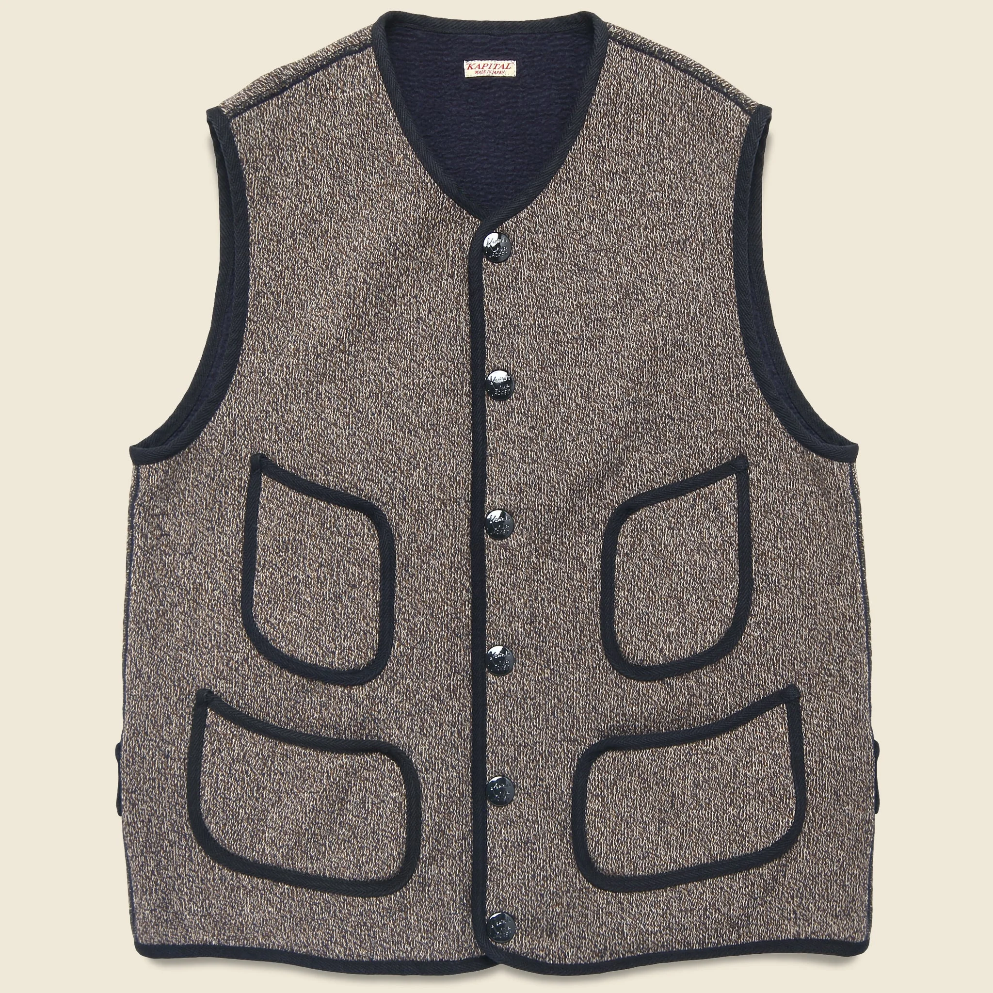 Beach Knit Sweater Vest - Charcoal - 1
