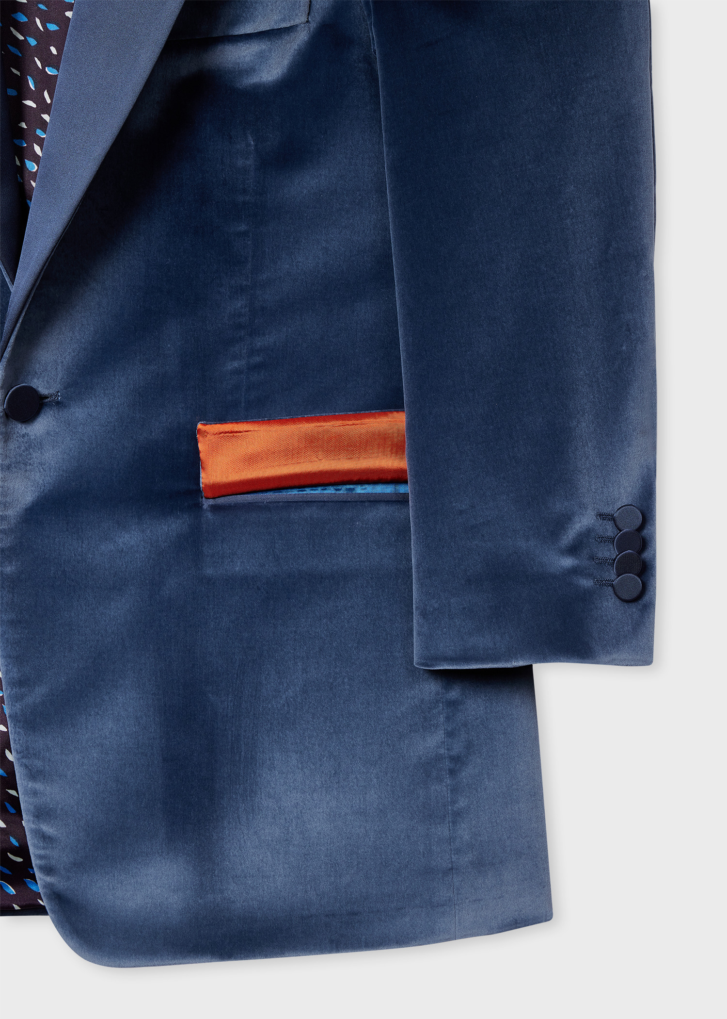 The Soho - Tailored-Fit Blue Velvet Evening Blazer - 3