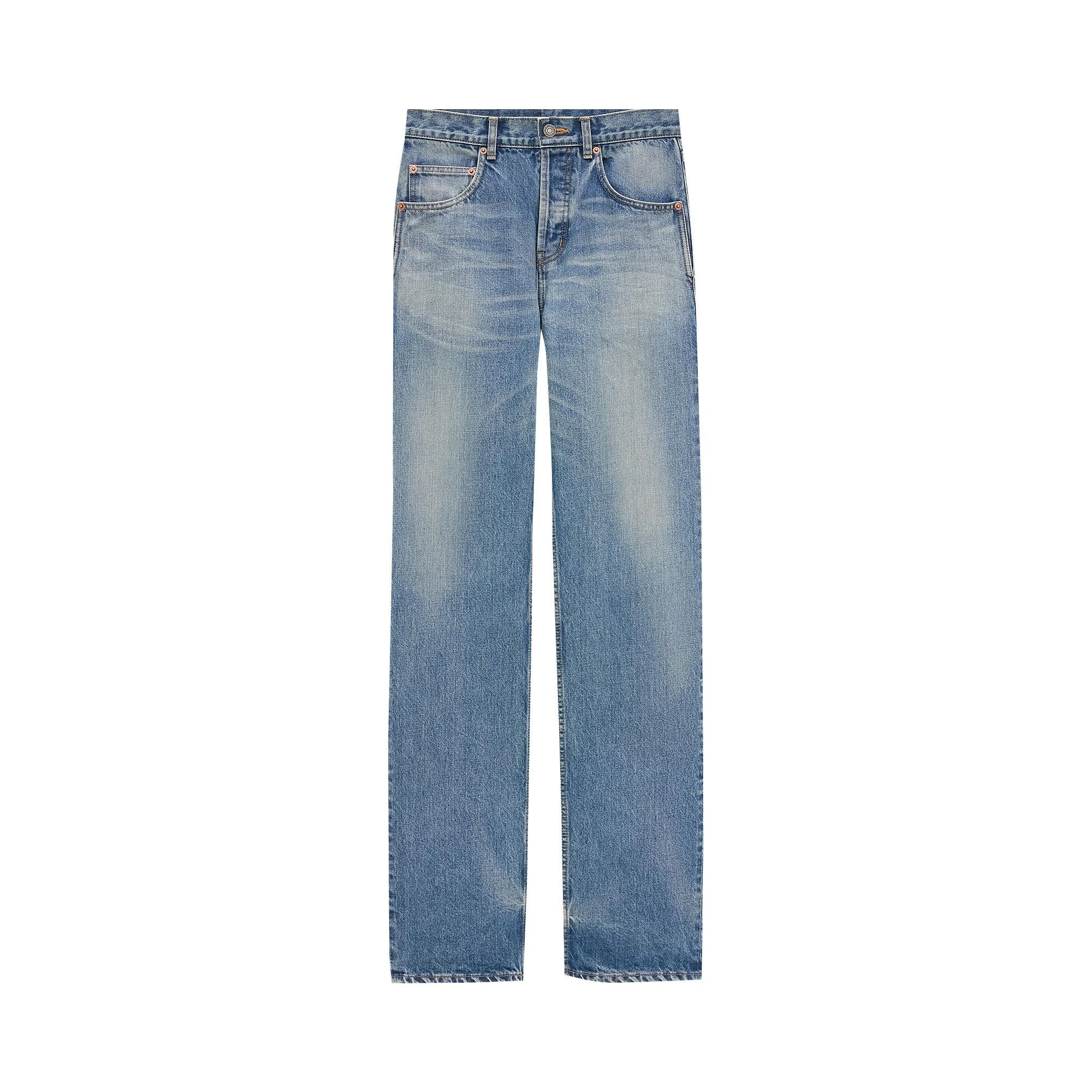 Saint Laurent Mid Straight Baggy Jeans 'Benjamin Blue' - 1
