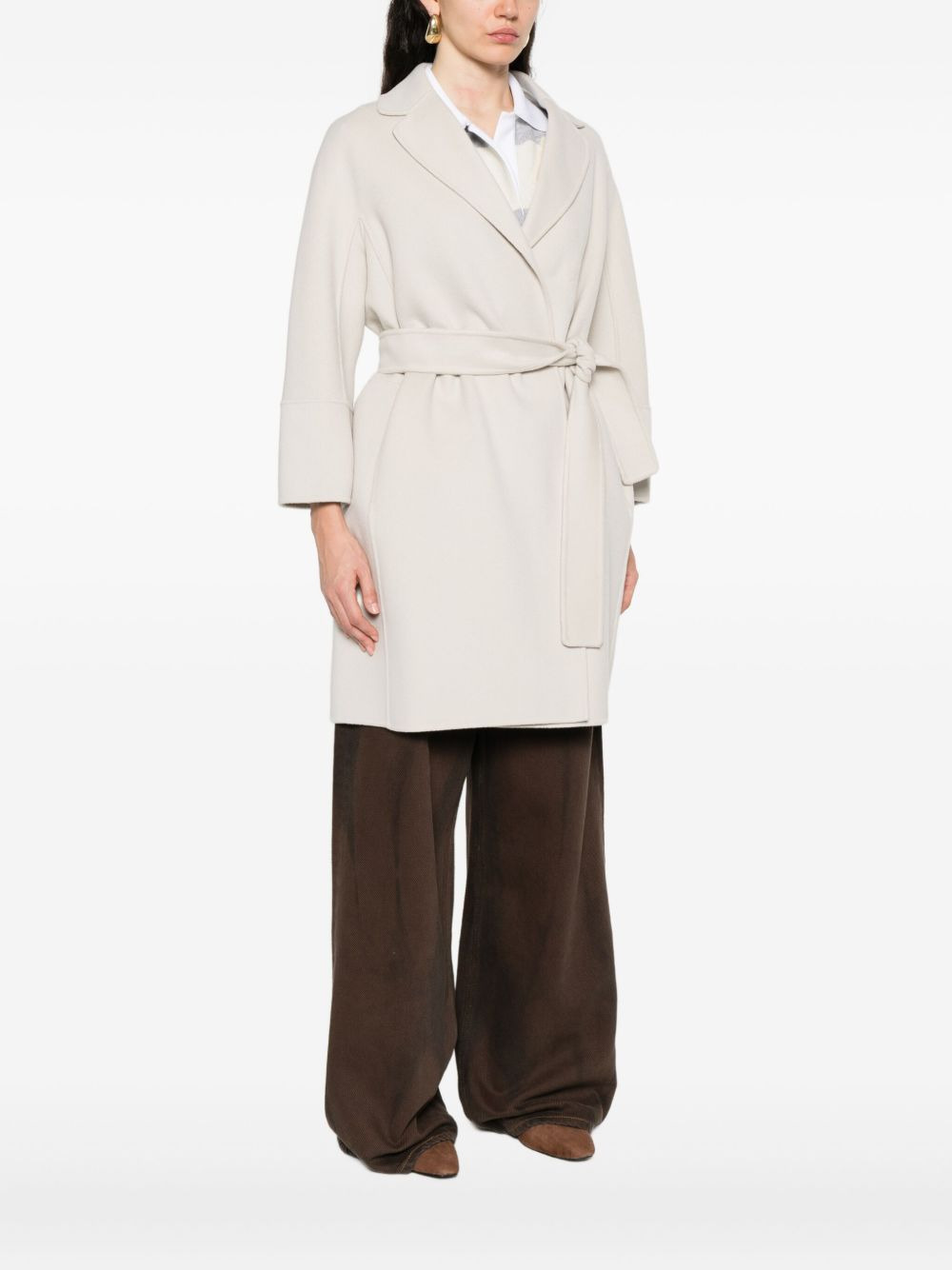 belted lapel coat - 3