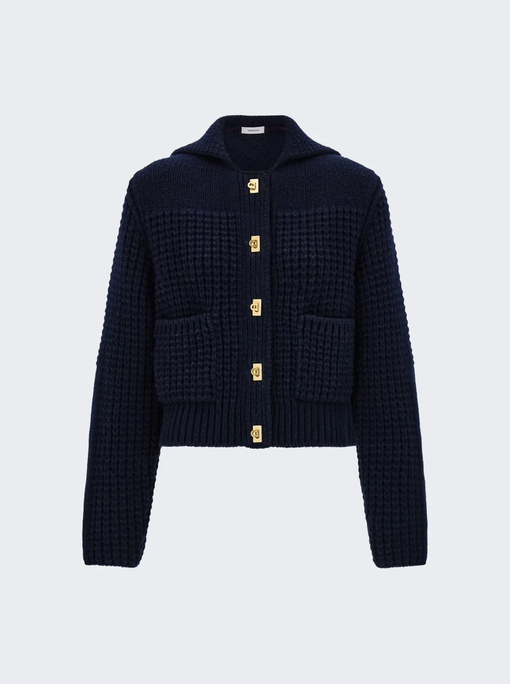 Cardigan With Gancini Buttons Navy - 1