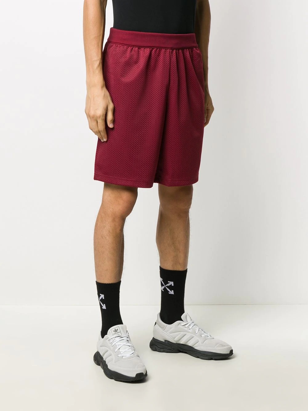 perforated track shorts  - 3