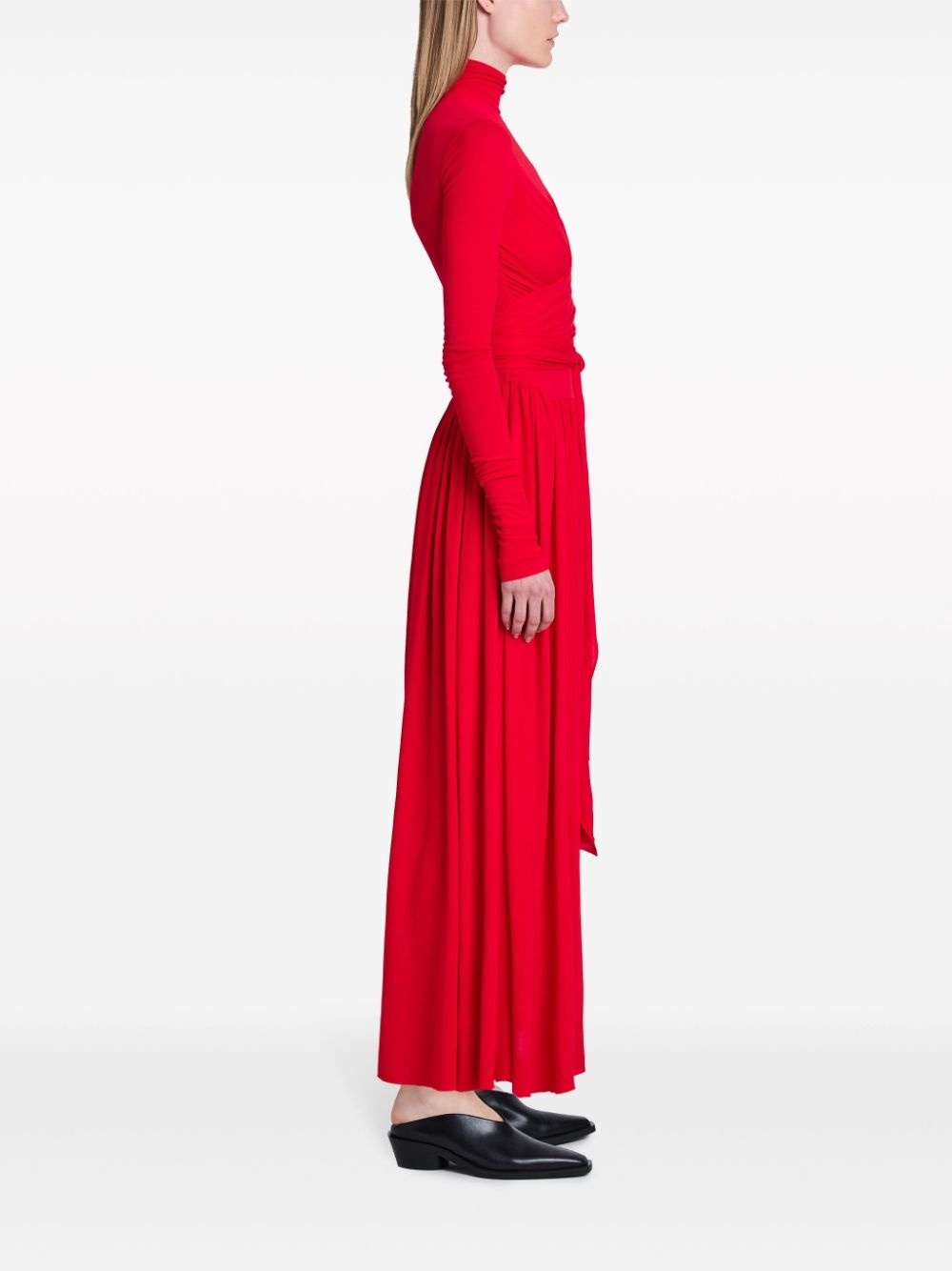 crepe jersey wrap maxi dress - 3