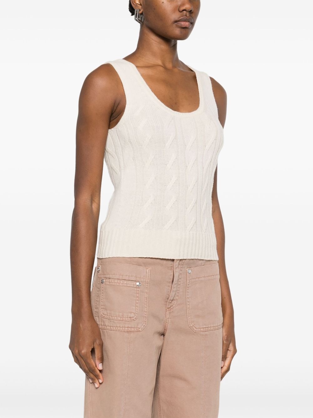 cable-knit tank top - 3